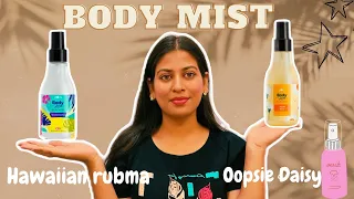 Plum body mist honest review | Hawaiian rubma & Oopsie Daisy | #plumgoodness #bodymist #review