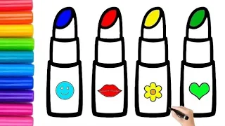 💄✏️How to draw lipstick for children, toddlers | Makeup drawing easy