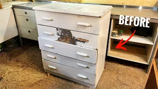 Wonderful Restoration of a Scrap Dresser - Woodworking