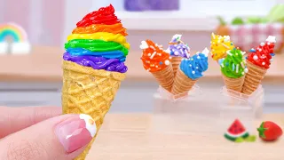 🍦 Coolest Miniature Rainbow Ice Cream Recipe For Summer | Fresh Miniature Fruit Ice Cream Tutorial
