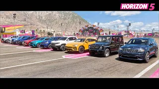 Forza Horizon 5 - Top 20 Fastest & Slowest Suv, Pickup Cars Drag Race