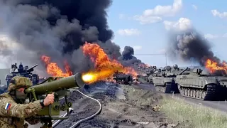 A tank convoy and 2000 French troops were ambushed and destroyed by Russian ATGMs