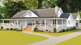 The Most Charming Farmhouse Design With Floor Plan | Peaceful Living