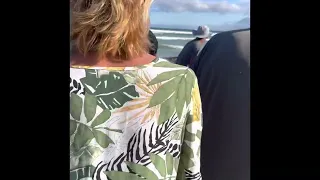 Sharks in the fisherman’s net at Muizenberg Beach