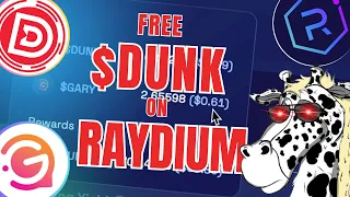 Earn FREE $DUNK Coin providing liquidity at Raydium