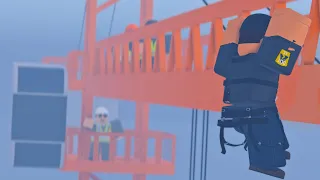 Construction worker FALLS Off the crane! - Roblox Roleplay