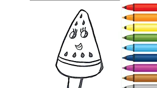 Bolalar uchun Tarvuz rasm chizish/Drawing Watermelon for children/Рисование Арбуз для детей!