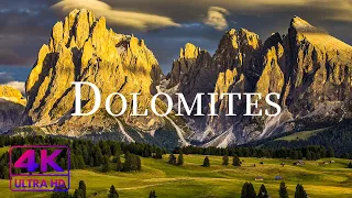 FLYING OVER DOLOMITES ( 4K UHD ) • Stunning Footage, Scenic Relaxation Film with Calming Music