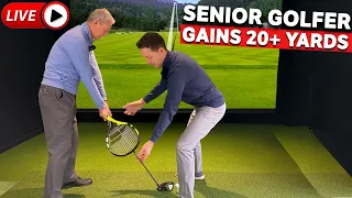 Senior Golfer FIXES SLICE and gains 20+ yards in LIVE GOLF LESSON