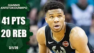 Giannis Antetokounmpo drops 41 points and 20 rebounds in Bucks vs. Hornets | 2019-20 NBA Highlights