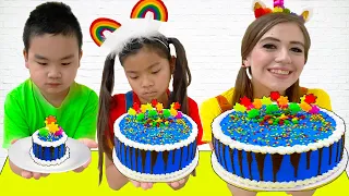 Reto De Cocinar y Hornear Tarta De Cumpleaños Con Emma Y Lyndon | Desafío de Comida Dulce Para Niños