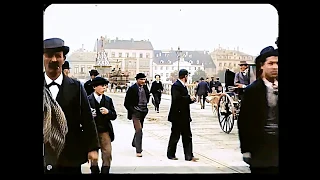 50 Sekunden Basel 1896 - Der erste Basler Film - Speed Corrected, AI-Colorized 60 FPS