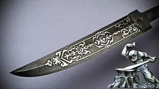 Blade Bebut from Damascus steel  Manufacturing process