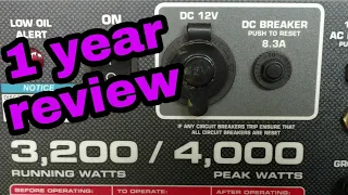 Harbor Freight predator 4000 watt generator 1 year review.