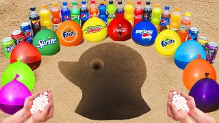 Giant Toothpaste Eruption from Duck pit, Coca Cola, Pepsi Blue, Schweppes, Fanta, Sprite vs Mentos