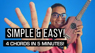 How to Play Ukulele for Beginner with 4 Basic Chords in 5 Minutes. With Play Along!