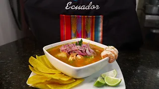 Este es el secreto para preparar la mejor encebollado ecuatoriano || Encebollado mixto con camarón