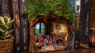 I Made a Hobbit Book Nook from Recycled Christmas Trash