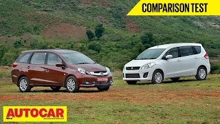 Honda Mobilio VS Maruti Suzuki Ertiga | Comparison Test | Autocar India