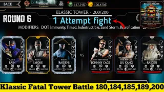 Klassic Fatal Tower Final Bosses Battle 200 & 180 One Attempt Fight + Rewards | MK Mobile