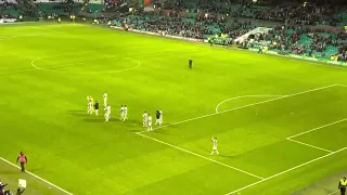 CELTIC FANS CELEBRATE WITH ANGE POSTECOGLOU  AFTER BEATING DUNDEE UNITED IN EXTRA TIME