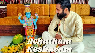 Achyutam Keshavam Krishna Damodaram Flute | Krishna Bhajan