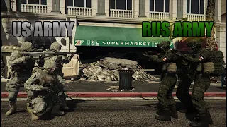 US Army VS Russian Army (LS at War) #1 | WW3 | GTA 5 Military Mods