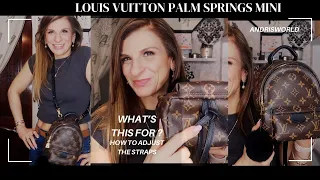 DIFFERENT WAYS OF ADJUSTING THE LOUIS VUITTON PALM SPRINGS MINI STRAPS. HOW TO USE THE BOTTOM LOOP.