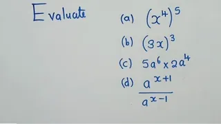 Application of the laws of Indices