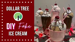 DIY FAKE ICE CREAM | DOLLAR TREE DIY  | VALENTINE’S DAY DECOR | BIRTHDAY PARTY DECOR