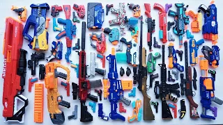 Collecting 7 Sniper Gun AK47 MACHINE GUN BIG NERF MEGA THUNDERHAWK M16 Sniper X Shot Gun SMG Gun