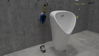 Geberit Urinal Narva with hidden control - Installation