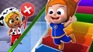 Be Careful At The Escalator Song + Magic Stairs Song | Safety Tips | More Nursery Rhymes & Kids Song