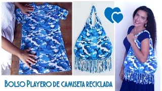 DIY |Bolso Playero - Mira lo que hice con una Camiseta Reciclada - Tutorial de SANDRA PADILLA