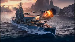 Линкор KEARSARGE 253К Урона! 7 уничтожил Мир кораблей World of Warships
