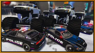 GTA 5 Roleplay - monster lifted trucks crushing cops | RedlineRP