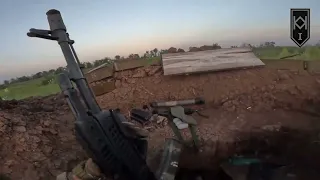 Стрелковый бой под Бахмутом ук войска. Shooting battle near Bakhmut ukraine.