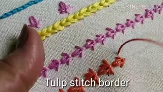 313-Portuguese knotted stem stitch, Portuguese border stitch and Tulip stitch(Basic stitches)