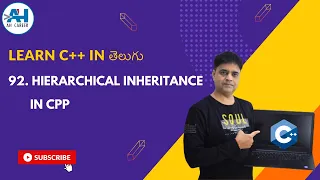 92.Hierarchical Inheritance with example in cpp | C++ Programming Course in Telugu