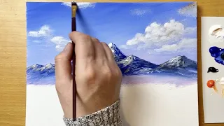 Mountain Landscape Painting / Acrylic Painting for Beginners