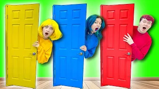 What is Hidden Behind the Secret Doors? Extreme One Color Only Challenges by Crafty Hacks