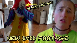 Creepy Clown Breaks in Our House Throwing Knives Around! NEW 2022 FOOTAGE!