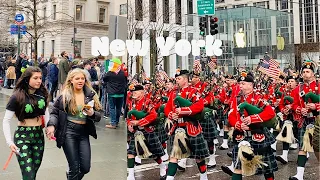 [4K]🇺🇸NYC Walk☘️🇮🇪St. Patrick’s Day Parade in New York City, 5th Ave & Madison Ave | Mar 2022