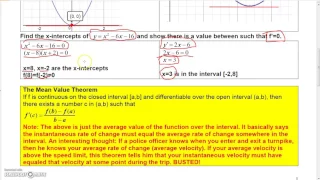 Calculus 1 Lecture 3 2  Rolles Theorem and Mean Value Theorem