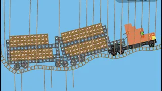 Truck hauling TNT across a rope bridge in Bad Piggies