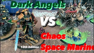 Dark Angel Vs Chaos Space Marines Warhammer 40K Battle Report 10th Edition