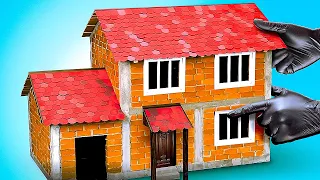 DIY Mini House From Mini Bricks | BRICKLAYING CRAFTS and MINIATURE WORLD!