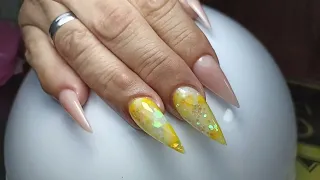 Uñas acrílicas  punta stilletto. Práctica del curso ☺️🌈❤️✨