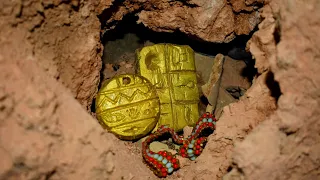 We found treasure chest full of gold in an underground room with metal detector