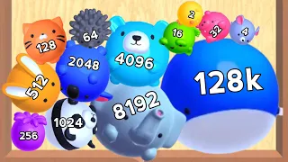 JELLY MERGE 3D - ASMR Gameplay (Animal Evolution, Level Up Jelly Balls 2048)